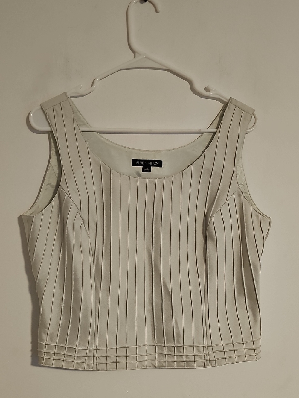 Alberto Makali Cream Pleated Wide-Strap Camisole Top